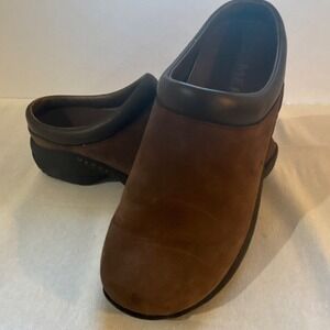 Merrell Moc Brown Suede Comfort Clogs Women's Slip-On Shoes (60472) size 7